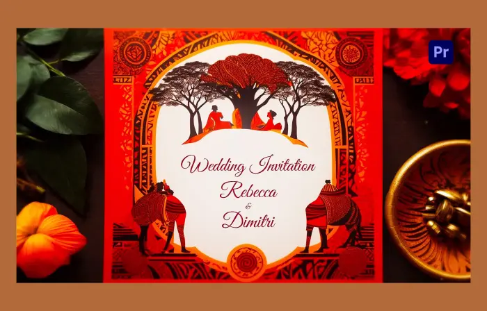 Traditional African Theme 3D Wedding Invitation Card Slideshow